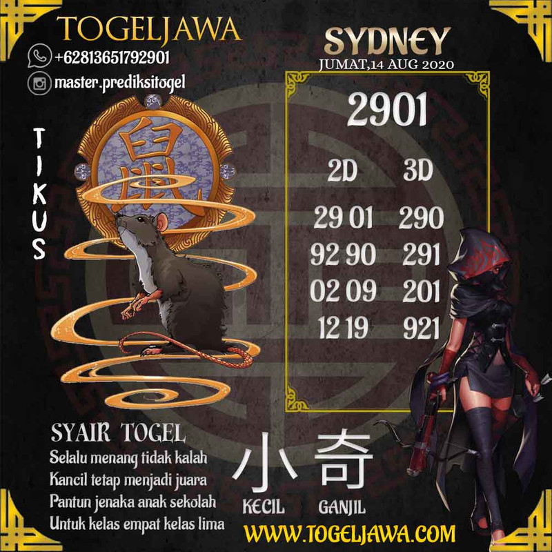 Prediksi Sydney Tanggal 2020-08-14