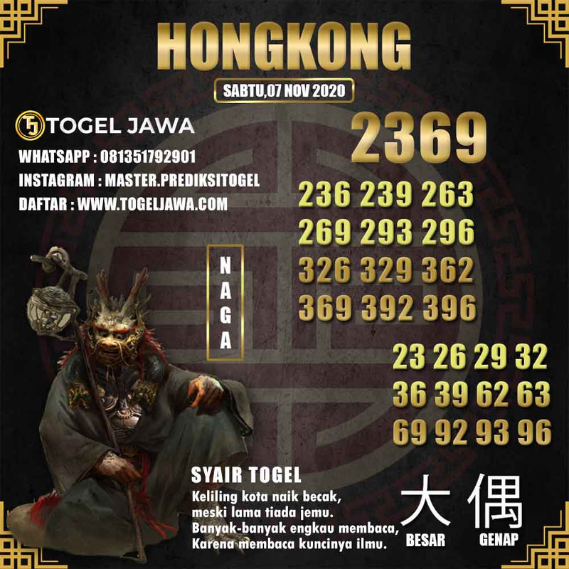 Prediksi Hongkong Tanggal 2020-11-07