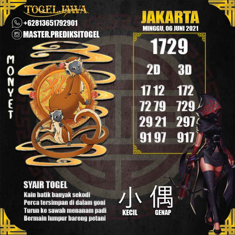 Prediksi Jakarta Tanggal 2021-06-06