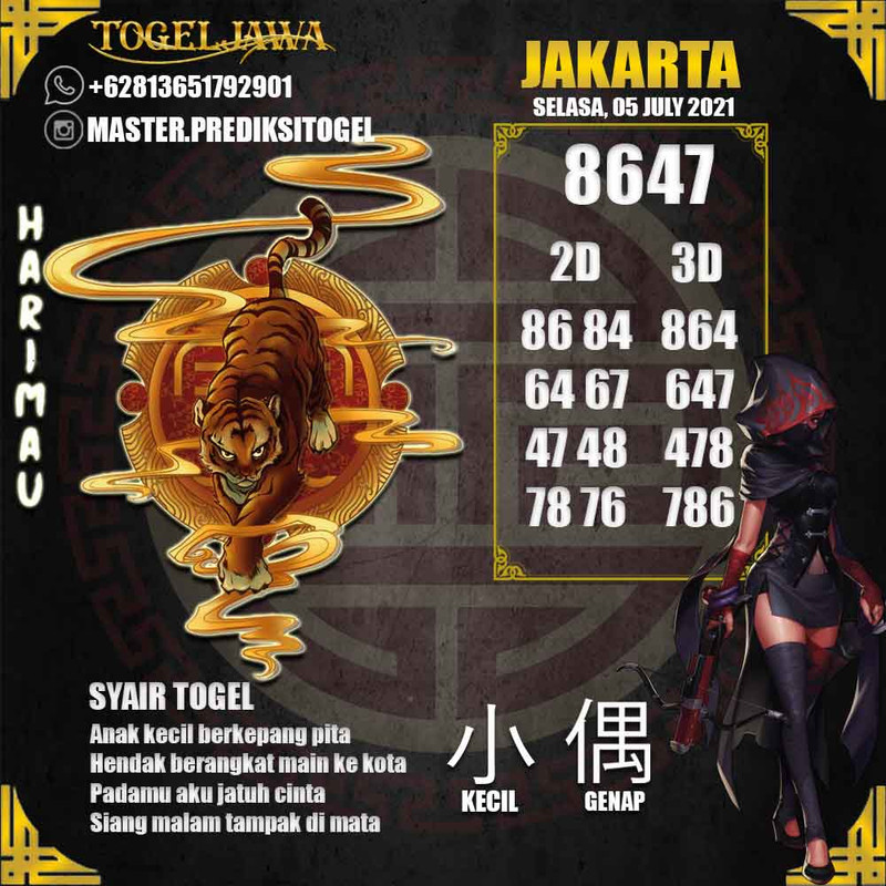 Prediksi Jakarta Tanggal 2021-07-05